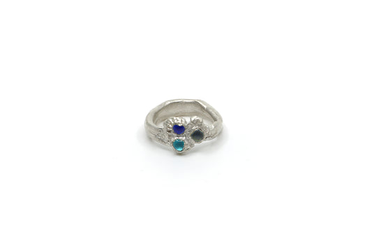 0157 - Silver Ring (Blue Heart)