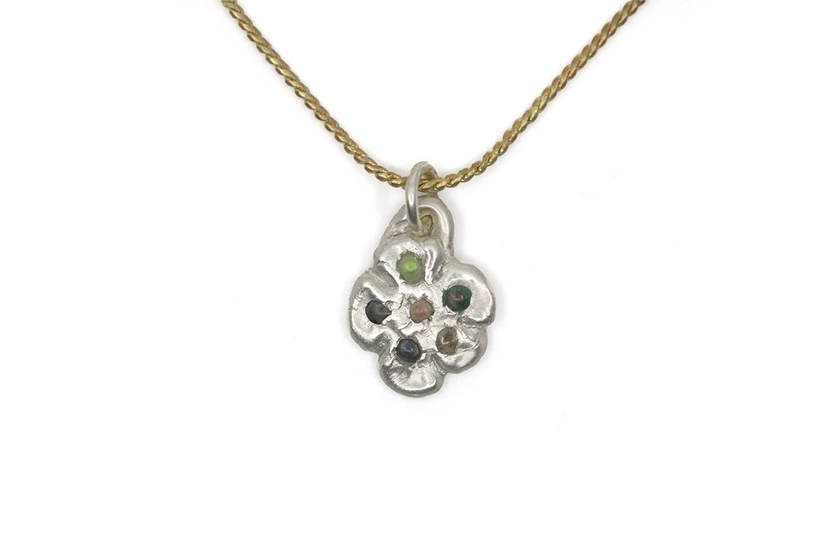 0161 - Silver Necklace (Flower)