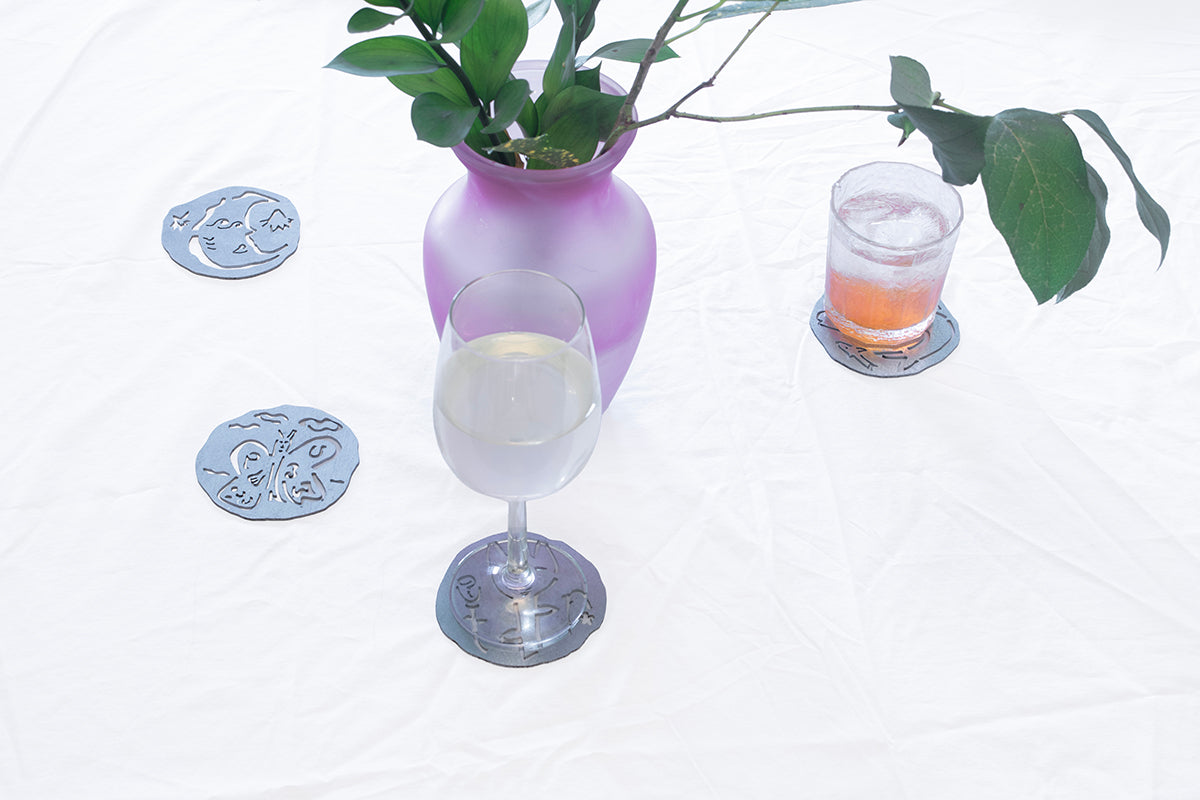 0231 - Coasters with Magnetic Wall Holder (Elements)