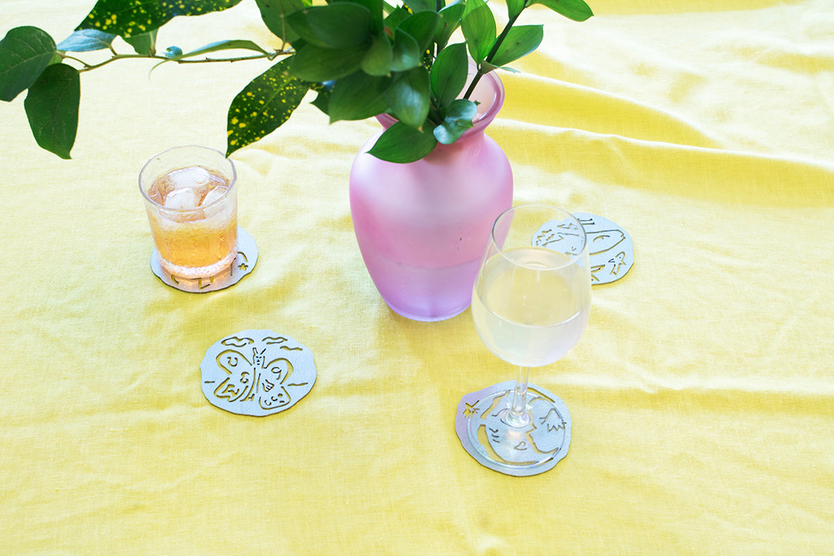 0231 - Coasters with Magnetic Wall Holder (Elements)