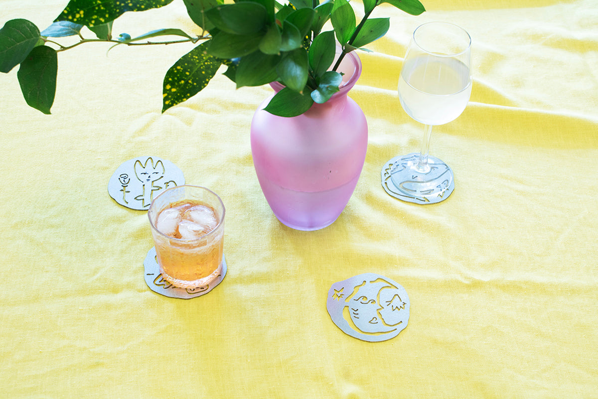 0231 - Coasters with Magnetic Wall Holder (Elements)